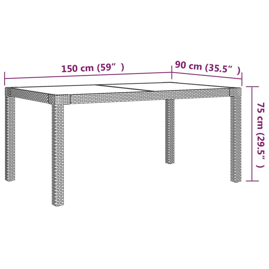 7 Piece Outdoor Dining Set with Cushions Poly Rattan Grey