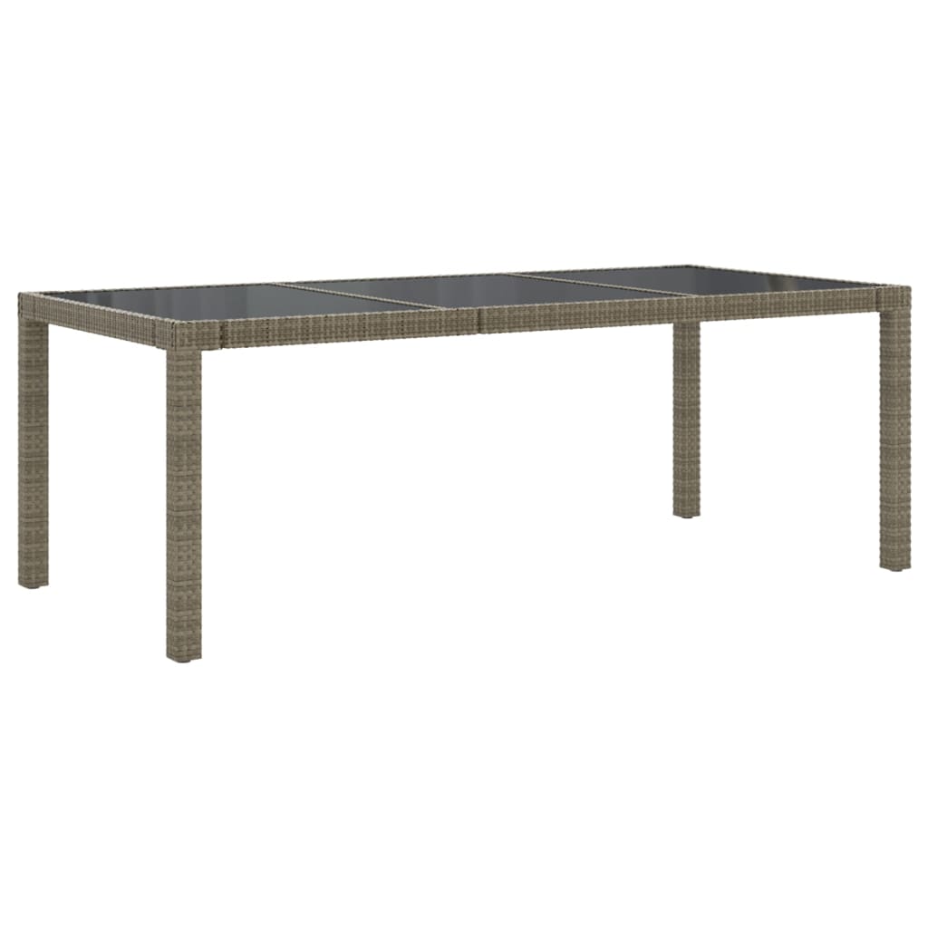 7 Piece Outdoor Dining Set with Cushions Poly Rattan Grey