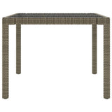 7 Piece Outdoor Dining Set with Cushions Poly Rattan Grey