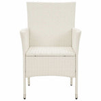3 Piece Outdoor Dining Set with Cushions Poly Rattan White
