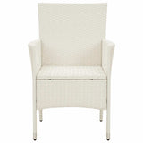 3 Piece Outdoor Dining Set with Cushions Poly Rattan White - Top-Down View