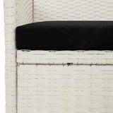 3 Piece Outdoor Dining Set with Cushions Poly Rattan White