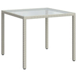 3 Piece Outdoor Dining Set with Cushions Poly Rattan White