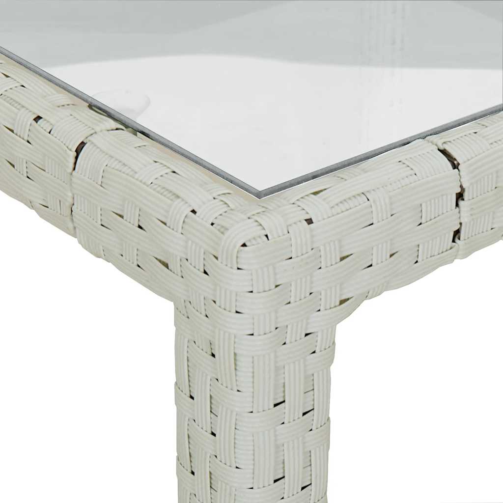 3 Piece Outdoor Dining Set with Cushions Poly Rattan White