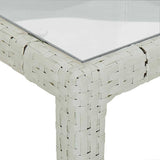 3 Piece Outdoor Dining Set with Cushions Poly Rattan White - Extra Image