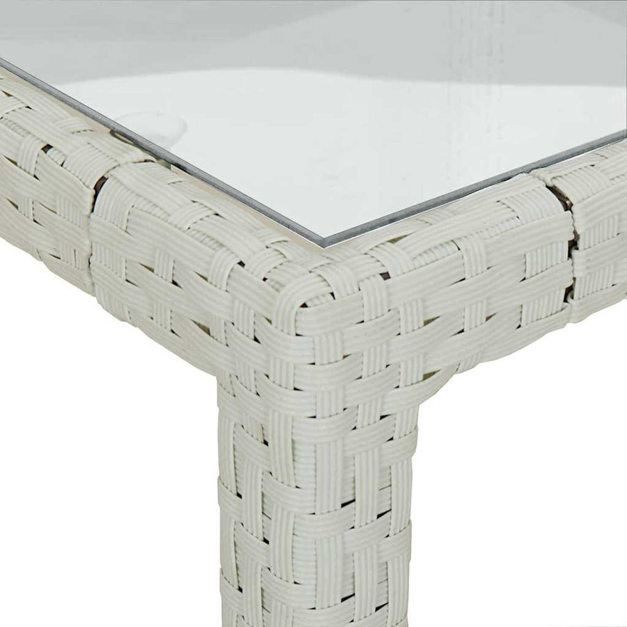 3 Piece Outdoor Dining Set with Cushions Poly Rattan White