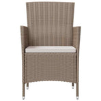 3 Piece Outdoor Dining Set with Cushions Poly Rattan Beige