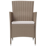 3 Piece Outdoor Dining Set with Cushions Poly Rattan Beige - Top-Down View