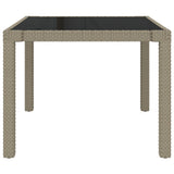 3 Piece Outdoor Dining Set with Cushions Poly Rattan Beige - Extra Image