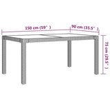 7 Piece Outdoor Dining Set with Cushions Poly Rattan Beige