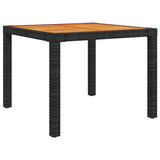 3 Piece Outdoor Dining Set with Cushions Poly Rattan Black - Top-Down View