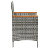 3 Piece Outdoor Dining Set with Cushions Poly Rattan Grey - Top-Down View