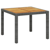 3 Piece Outdoor Dining Set with Cushions Poly Rattan Grey - Close-Up Angle