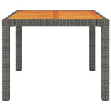 3 Piece Outdoor Dining Set with Cushions Poly Rattan Grey - Low Angle