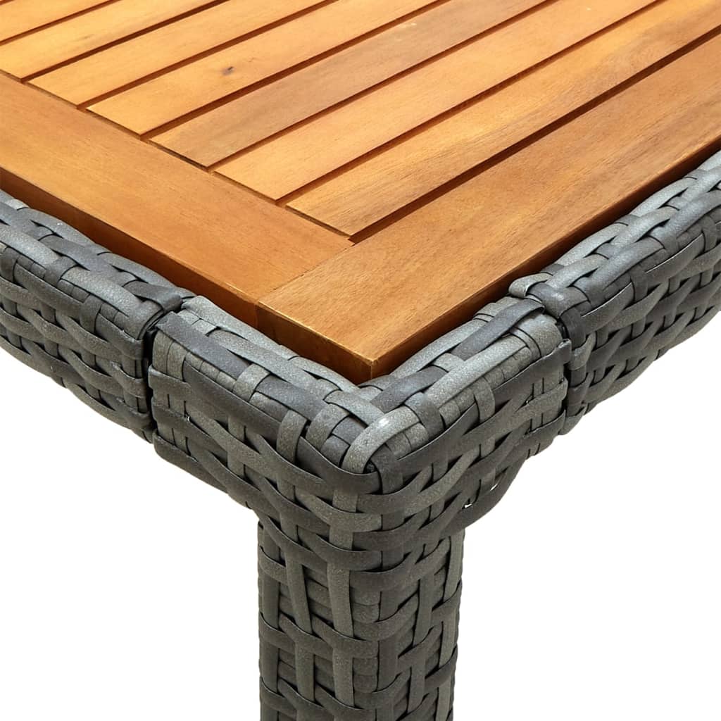 3 Piece Outdoor Dining Set with Cushions Poly Rattan Grey