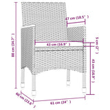 9 Piece Outdoor Dining Set with Cushions Poly Rattan Grey