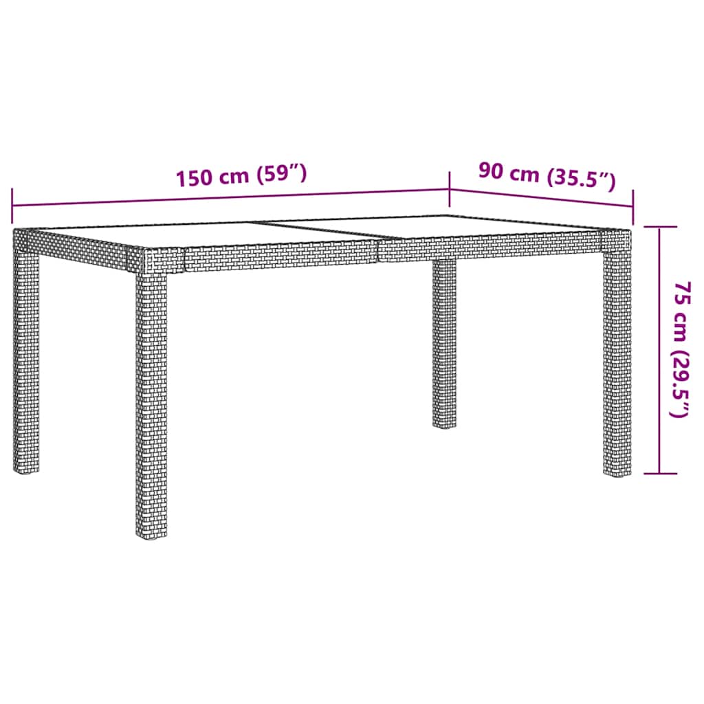 7 Piece Outdoor Dining Set with Cushions Poly Rattan Black