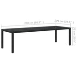 9 Piece Outdoor Dining Set with Cushions Poly Rattan Black - Extra Image
