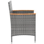 5 Piece Outdoor Dining Set with Cushions Poly Rattan Grey