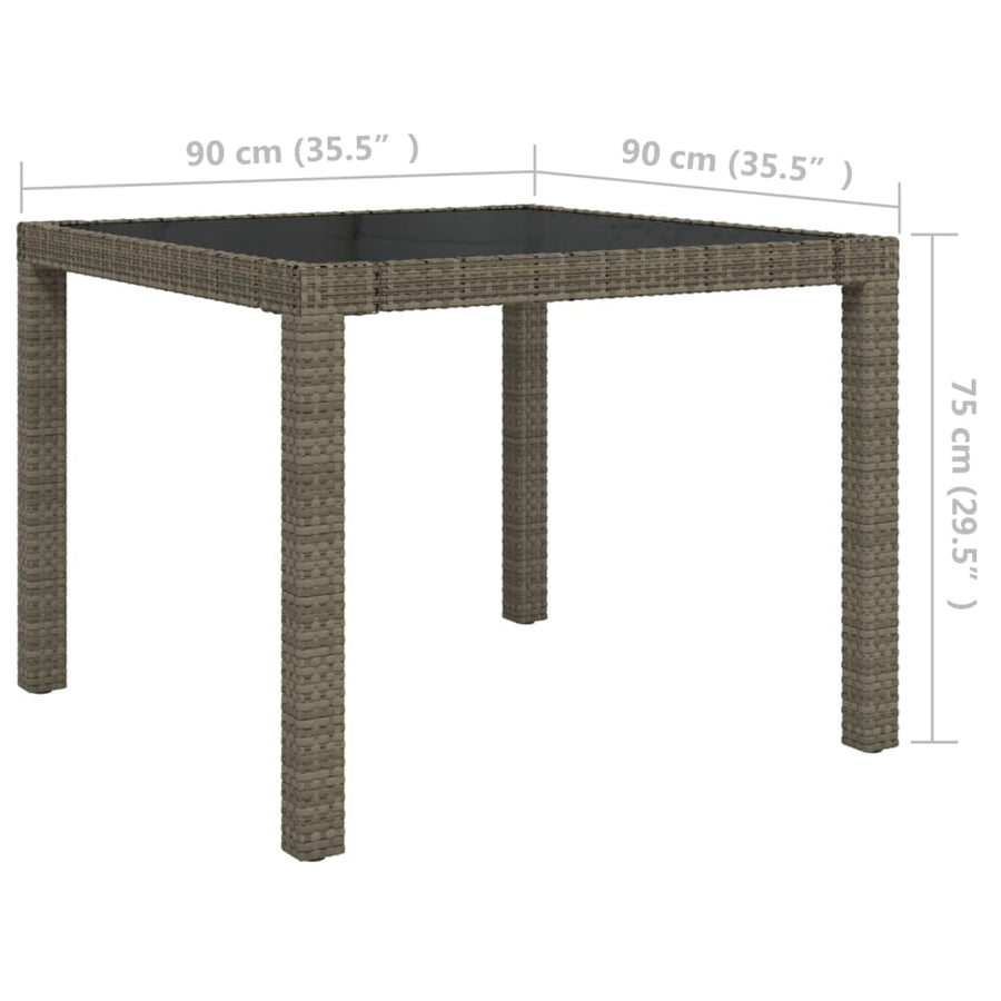 5 Piece Outdoor Dining Set with Cushions Poly Rattan Grey