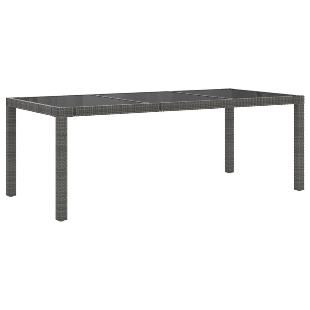 7 Piece Outdoor Dining Set with Cushions Poly Rattan Black and Grey