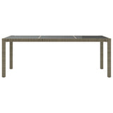 9 Piece Outdoor Dining Set with Cushions Poly Rattan Grey