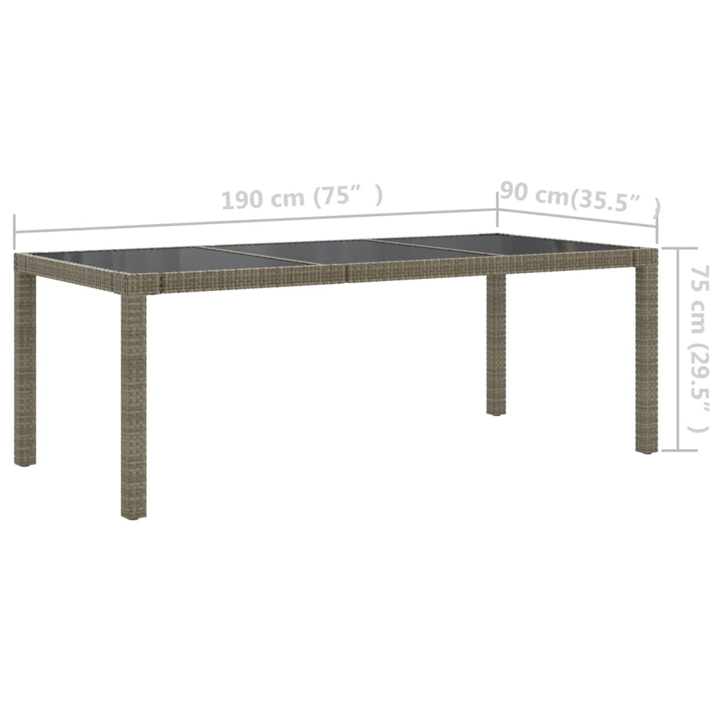 9 Piece Outdoor Dining Set with Cushions Poly Rattan Grey