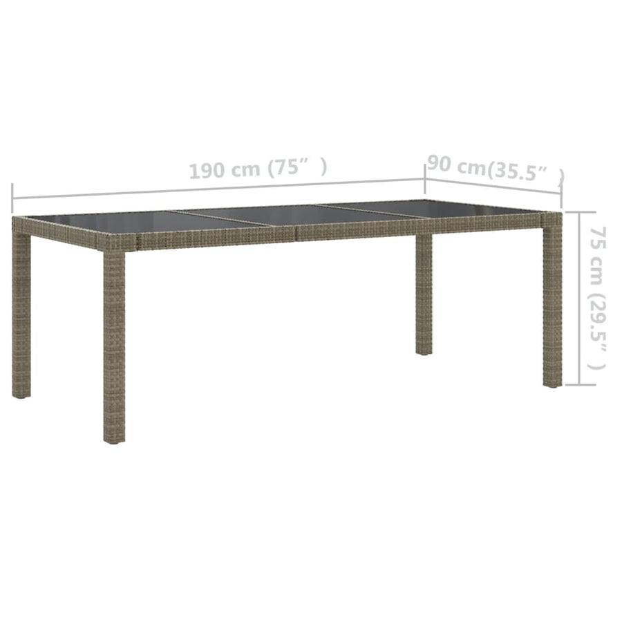 9 Piece Outdoor Dining Set with Cushions Poly Rattan Grey