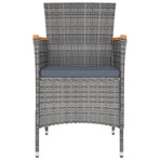9 Piece Outdoor Dining Set with Cushions Poly Rattan Grey