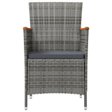 11 Piece Outdoor Dining Set with Cushions Poly Rattan Black and Grey - 45-Degree Angle