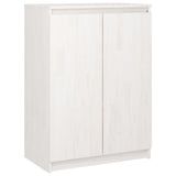 Side Cabinets 3 pcs White Solid Pinewood - Rear View