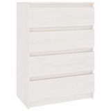 Side Cabinets 3 pcs White Solid Pinewood - Close-Up Angle