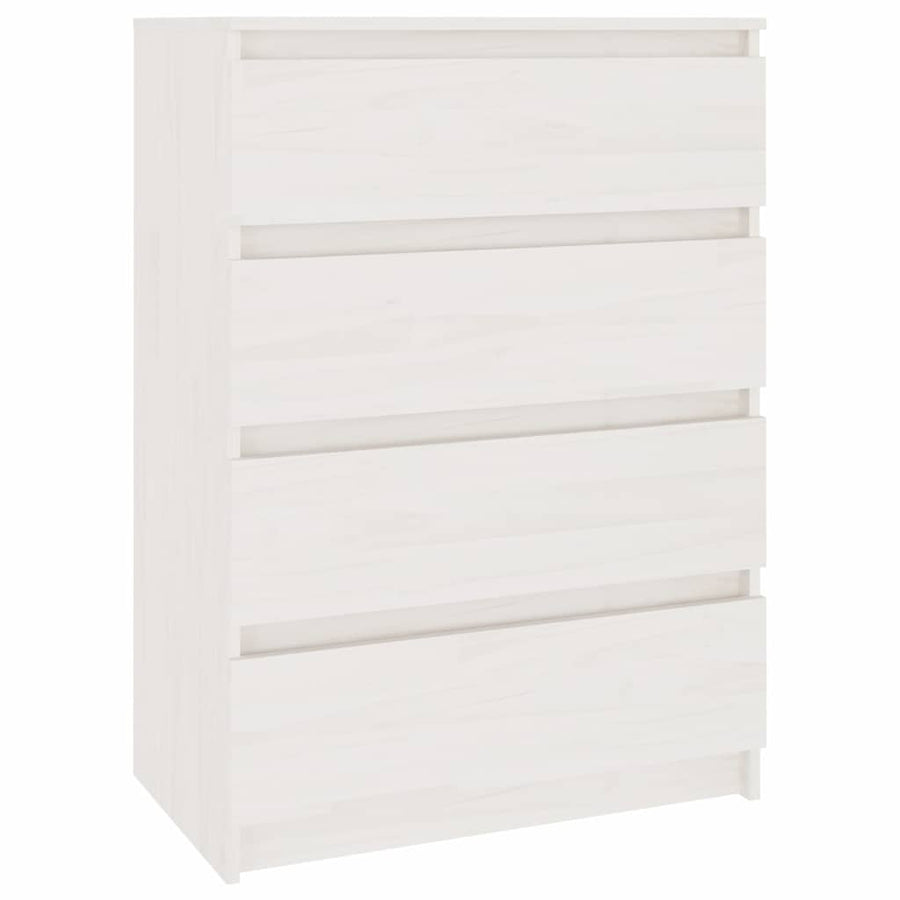 Side Cabinets 3 pcs White Solid Wood Pine