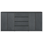 Side Cabinets 3 pcs Grey Solid Wood Pine
