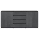 Side Cabinets 3 pcs Grey Solid Pinewood - Top-Down View
