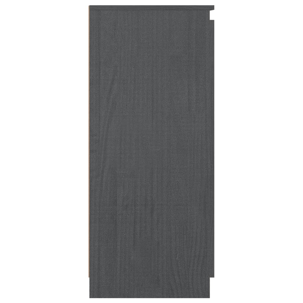 Side Cabinets 3 pcs Grey Solid Pinewood