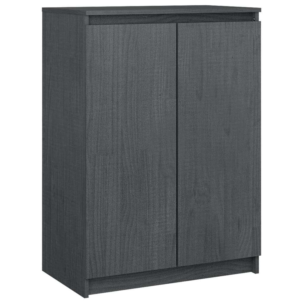 Side Cabinets 3 pcs Grey Solid Pinewood