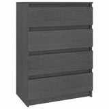 Side Cabinets 3 pcs Grey Solid Pinewood