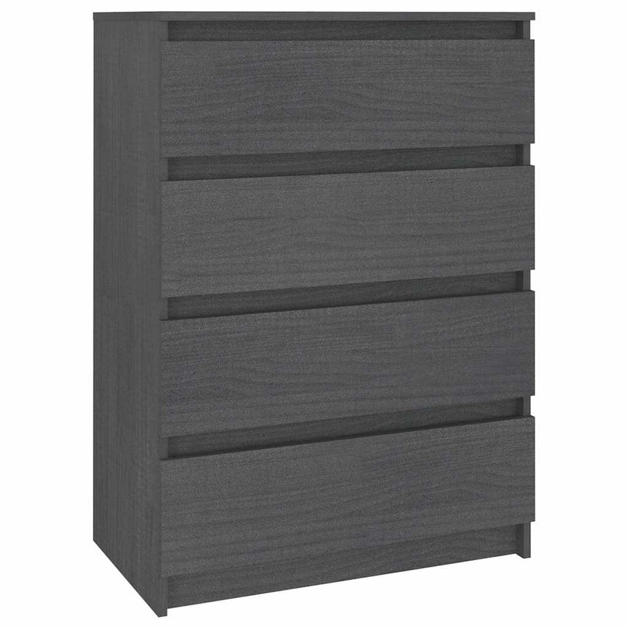 Side Cabinets 3 pcs Grey Solid Wood Pine