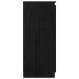 Side Cabinets 3 pcs Black Solid Pinewood