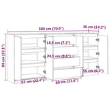 Side Cabinets 3 pcs Black Solid Pinewood