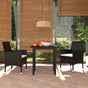 3 Piece Garden Dining Set with Cushions Poly Rattan Black