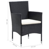7 Piece Garden Dining Set with Cushions Poly Rattan Black - Extra Image