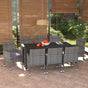 9 Piece Garden Dining Set with Cushions Poly Rattan Grey