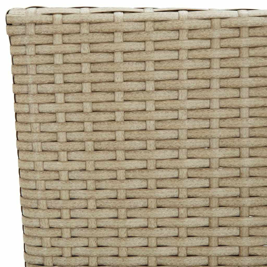 3 Piece Garden Dining Set with Cushions Poly Rattan Beige
