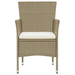 5 Piece Garden Dining Set with Cushions Poly Rattan Beige