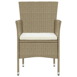 9 Piece Garden Dining Set with Cushions Poly Rattan Beige
