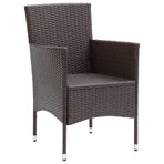 9 Piece Garden Dining Set with Cushions Poly Rattan Brown