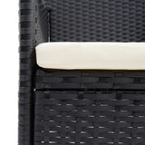 5 Piece Garden Dining Set with Cushions Poly Rattan Black - Extra Image