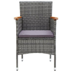 9 Piece Garden Dining Set with Cushions Poly Rattan Grey